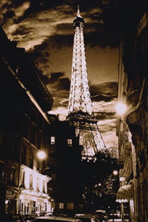 Eiffel Tower Paris Pictures Night on Paris At Night   Eiffel Tower Wall Poster By Unknown At Fulcrumgallery