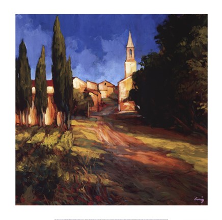 Framed Pathway to the Villa Print