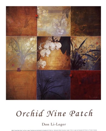 Framed Orchid Nine Patch Print