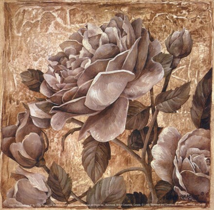 Framed Antique Rose II Print