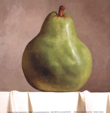 Framed Green Pear Print