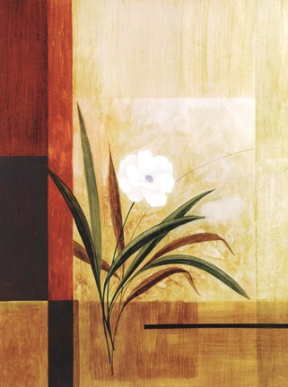 Framed Single White Flower Print