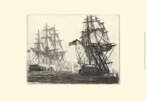 Framed Antique Ships III Print
