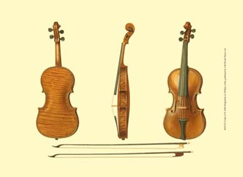 Framed Antique Violins II Print