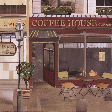 Framed Coffee House Corner Print
