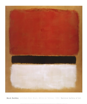 Framed Untitled (Red, Black, White on Yellow), 1955 Print