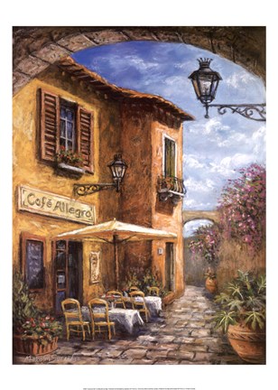 Framed Courtyard Caf Print