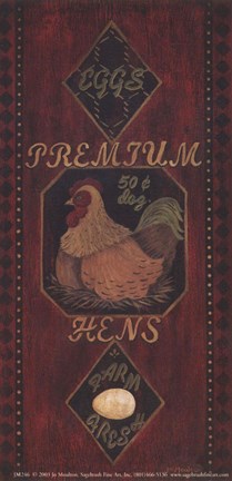 Framed Premium Hens Print