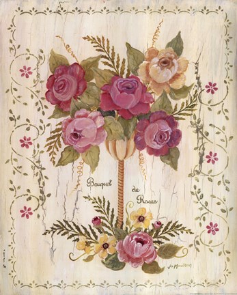 Framed Bouquet De Roses Print