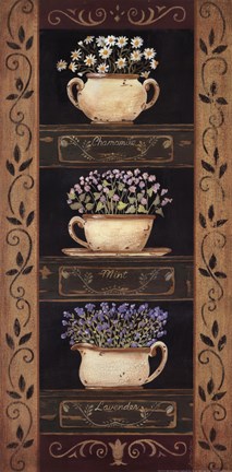 Framed Teacup Herbs II Print