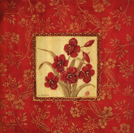 Framed Orchids In Red Print