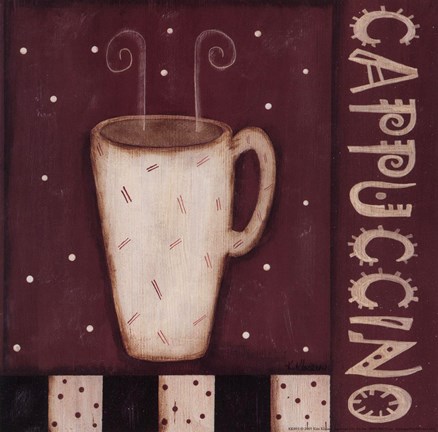 Framed Cappuccino - Polka Dot Mug Print