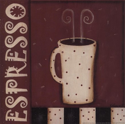 Framed Espresso - Polka Dot Mug Print