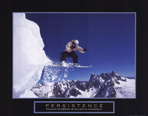Framed Persistence - Snowboarder Print
