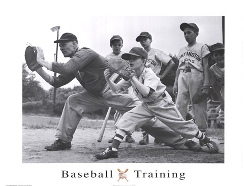 Framed Baseball Training Print