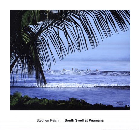 Framed South Swell at Puamana Print