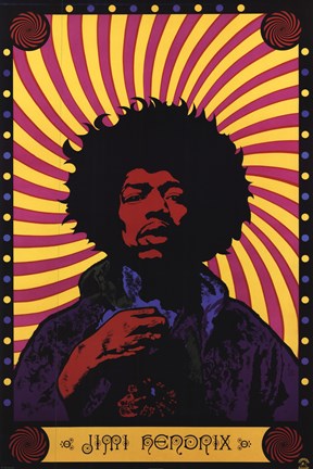 Framed Jimi Hendrix - Psychodelic Print