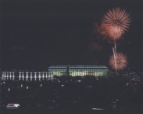 Framed Veterans Stadium - Nightshot, with fireworks Print