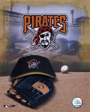 Framed Pittsburgh Pirates - &#39;05 Logo / Cap and Glove Print