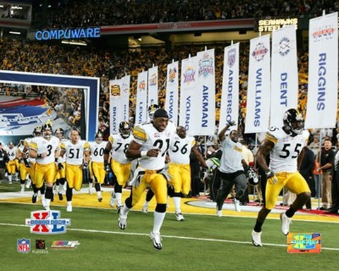 Framed Super Bowl  XL - &#39;05 Steelers Introduction #1 Print