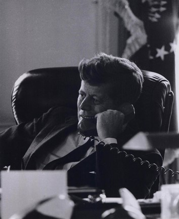 Framed President John F. Kennedy in the Oval Office (#7) Print