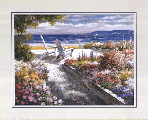 Framed Path With Beach Chairs Print