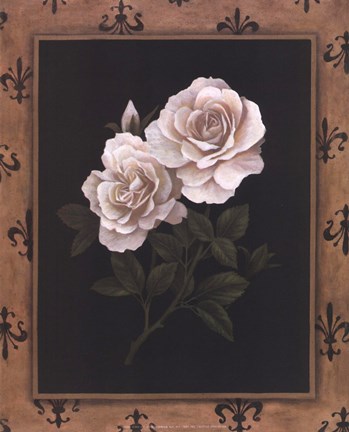 Framed Rose Fleur De Lis Print