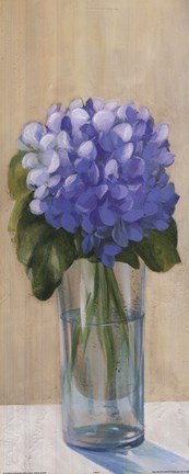 Framed Purple Flowers In Blue Vase Print
