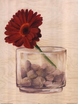 Framed Red Flower In a Bowl Print