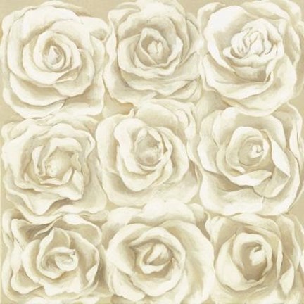 Framed Nine White Roses Print
