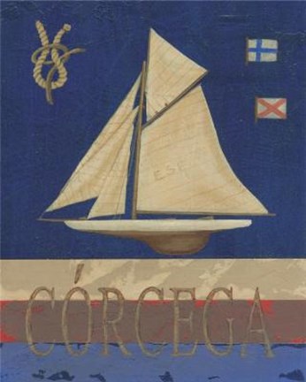 Framed Corcega Sailboat Print