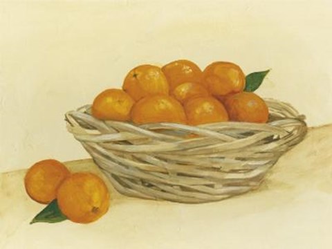 Framed Basket Of Oranges Print