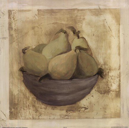 Framed Bowl Of Pears Print
