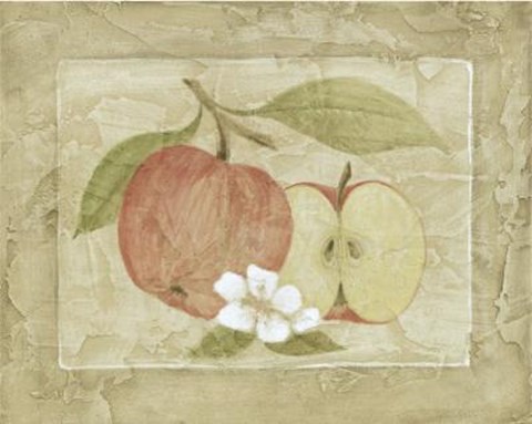 Framed Apples With White Flower Print