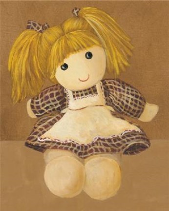 Framed Doll With Blonde Hair Pigtails Print