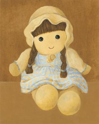 Framed Doll With Brown Hair Braids Print