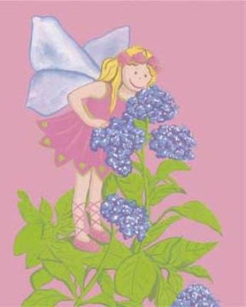 Framed Fairy With Purple Flowers Print