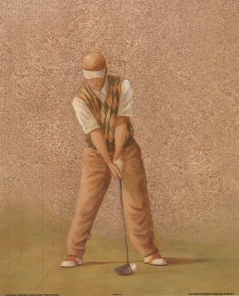 Framed Golfer I Print