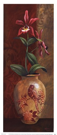 Framed Oriental Vase I Print