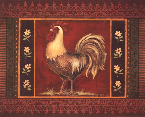 Framed Mediterranean Rooster IV Print
