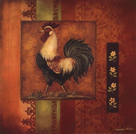 Framed Murano Rooster II Print