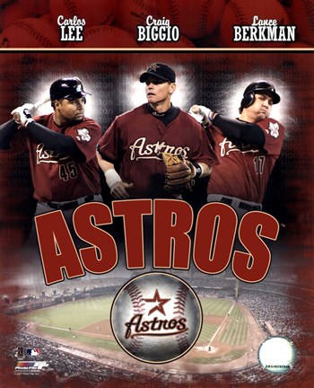 Framed 2007 - Astros Big 3 Hitters Print