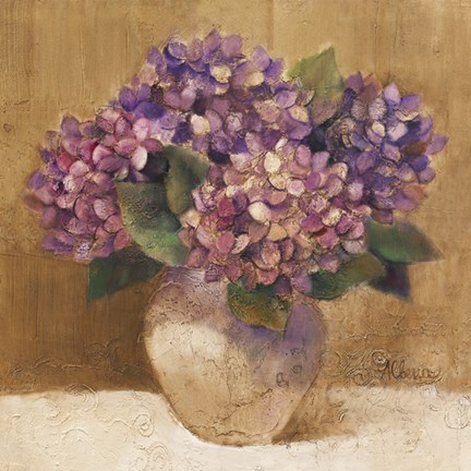 Framed Purple Bouquet I Print