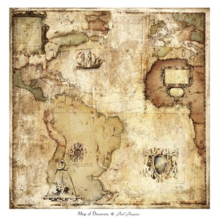 Framed Map of Discovery Print