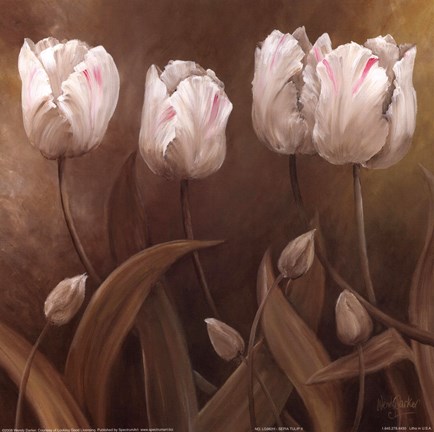 Framed Sepia Tulips II Print