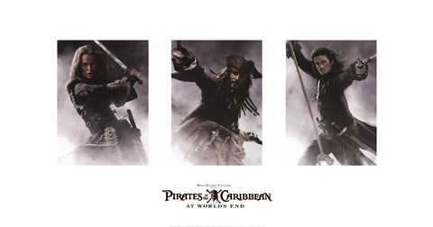 Framed Pirates of the Caribbean: At World&#39;s End - Elizabeth, Jack, and Will Print
