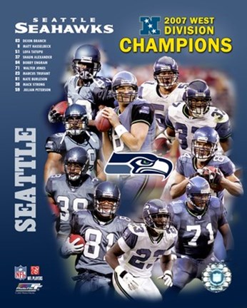 Framed 2007 Seattle Seahawks AFC West Division Champs Print
