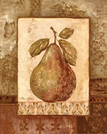Framed Rustic Pears I Print