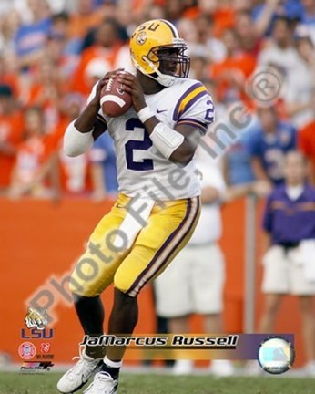 Framed JaMarcus Russell Louisiana State University 2006 Action Print