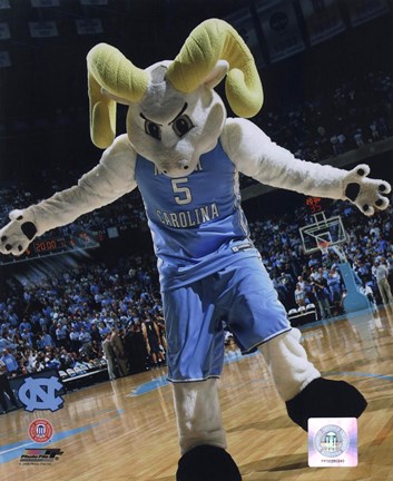 Framed University of North Carolina - Ramses the Tar Heels Mascot, 2007 Print